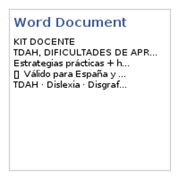 TDAH Aprendizaje y Memoria — Documentos