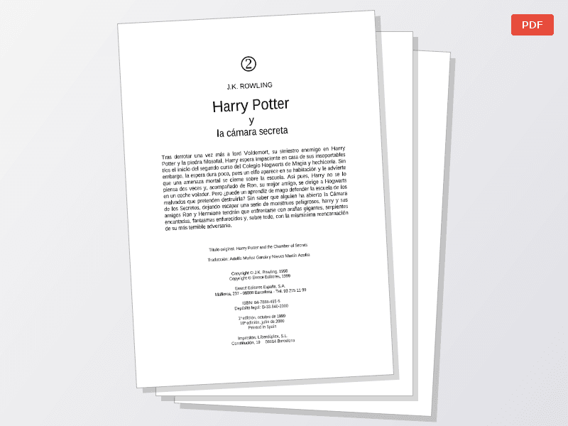 Harry Potter y La Cámara Secreta (2) — Documentos