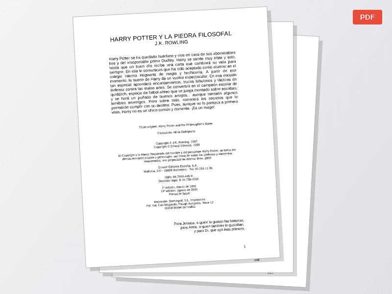 Harry Potter y La Piedra Filosofal (1) — Documentos