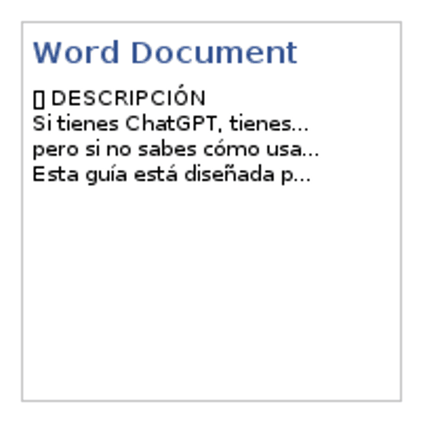 GUÍA DEFINITIVA DE CHATGPT MAS 1200 PROMPTS +MODO DE USO +IDEAS — Documentos