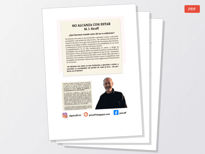 No alcanza con estar — Documentos
