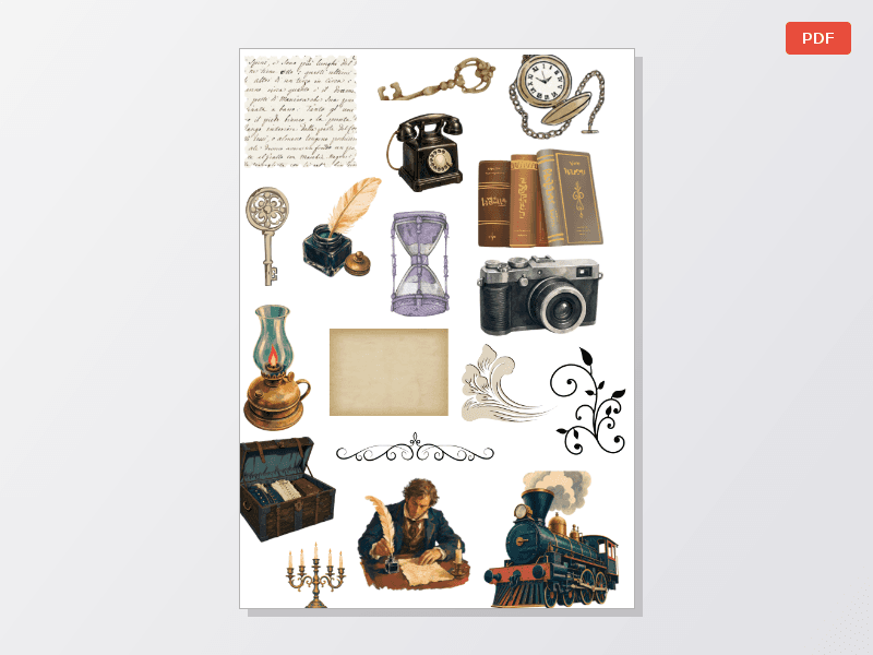 Kit de stickers vintage magico — Diseño Gráfico