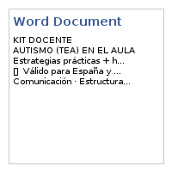 Autismo TEA en el aula — Documentos