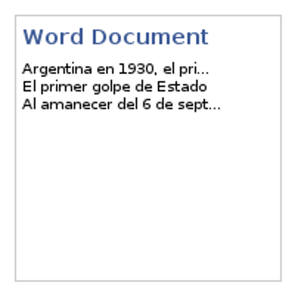 Argentina 1930 — Documentos