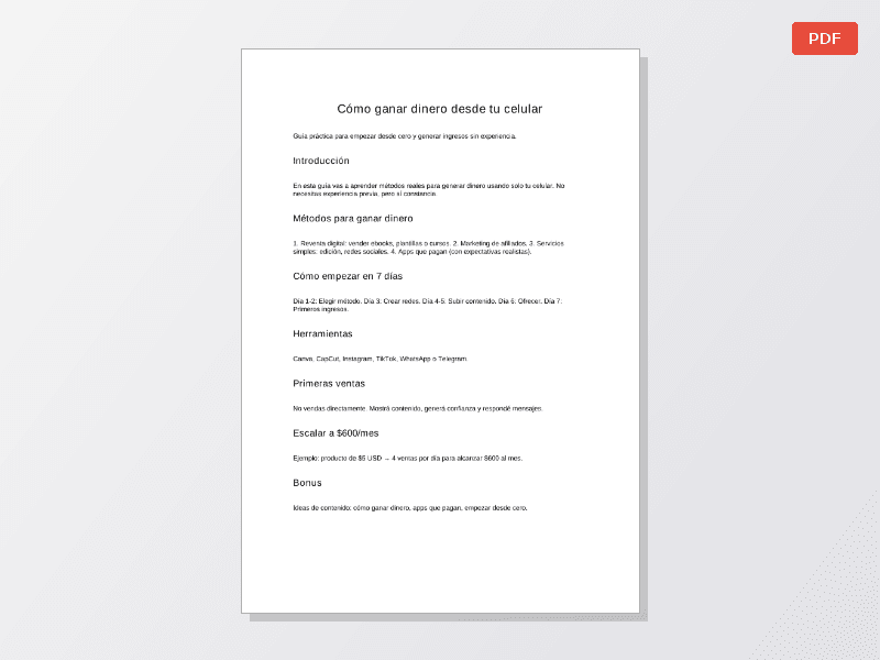Como ganar dinero  — Documentos